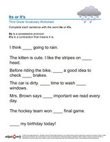 Free Year 3 English Worksheets